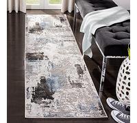 Safavieh Tapis Contemporain pour Salon, Salle à Manger, Chambre à Coucher - Craft Collection, Tapis à Poil Court, Gris et Bleu, 69 x 244 cm