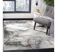 Safavieh Tapis Contemporain pour Salon, Salle à Manger, Chambre à Coucher - Craft Collection, Tapis à Poil Court, Gris et Or, 122 x 183 cm