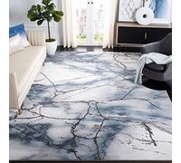 Safavieh Tapis Contemporain pour Salon, Salle à Manger, Chambre à Coucher - Craft Collection, Tapis à Poil Court, Gris et Bleu, 160 x 229 cm