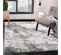 Safavieh Tapis Contemporain pour Salon, Salle à Manger, Chambre à Coucher - Craft Collection, Tapis à Poil Court, Gris et Bleu, 122 x 183 cm