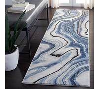 Safavieh Tapis Contemporain pour Salon, Salle à Manger, Chambre à Coucher - Craft Collection, Tapis à Poil Court, Bleu et Gris, 69 x 244 cm