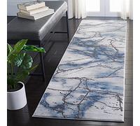 Safavieh Tapis Contemporain pour Salon, Salle à Manger, Chambre à Coucher - Craft Collection, Tapis à Poil Court, Gris et Bleu, 69 x 244 cm