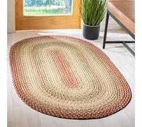 Safavieh Tapis Contemporain pour Salon, Salle à Manger, Chambre à Coucher - Imperméable à l'eau - Braided Collection, Tapis à Poil Court, Rouille et Orange, 91 x 152 cm