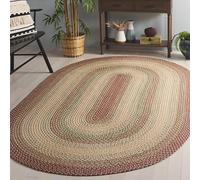 Safavieh Tapis Contemporain pour Salon, Salle à Manger, Chambre à Coucher - Imperméable à l'eau - Braided Collection, Tapis à Poil Court, Rouille et Orange, 150 x 243 cm