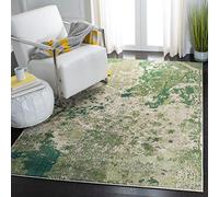 Safavieh Tapis Contemporain pour Salon, Salle à Manger, Chambre à Coucher - Madison Collection, Tapis à Poil Court, Vert et Ivoire, 122 x 183 cm