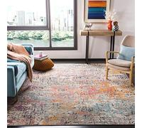 Safavieh Tapis Contemporain pour Salon, Salle à Manger, Chambre à Coucher - Madison Collection, Tapis à Poil Court, Gris et Rose, 91 X 152 cm