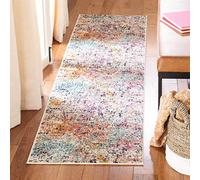 Safavieh Tapis Contemporain pour Salon, Salle à Manger, Chambre à Coucher - Madison Collection, Tapis à Poil Court, Gris et Rose, 80 x 180 cm