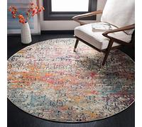 Safavieh Tapis Contemporain pour Salon, Salle à Manger, Chambre à Coucher - Madison Collection, Tapis à Poil Court, Gris et Rose, 200 x 200 cm