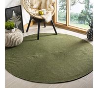 Safavieh Tapis Contemporain pour Salon, Salle à Manger, Chambre à Coucher - Réversible - Braided Collection, Tapis à Poil Court, Vert, 90 x 90 cm