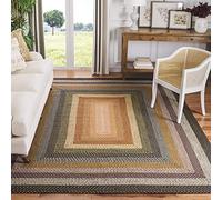 Safavieh Tapis Contemporain pour Salon, Salle à Manger, Chambre à Coucher - Réversible - Braided Collection, Tapis à Poil Court, Multicolore, 120 X 120 cm