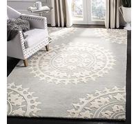 SAFAVIEH Tapis Contemporain Pour Salon, Salle à manger, Chambre à coucher - Soho Collection, Tapis à poil court, Gris clair et Ivoire, 183 X 274 cm