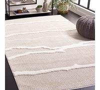 SAFAVIEH Tapis Contemporain pour Salon, Salle à Manger, Chambre à Coucher - Trends Collection, Poils Moyens, Beige et Ivoire, 160 X 229 cm