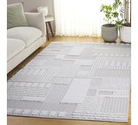 SAFAVIEH Tapis Contemporain pour Salon, Salle à Manger, Chambre - Tendances, Pile Moyenne, Beige et Ivoire, 91 x 152 cm