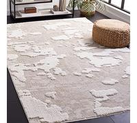 SAFAVIEH Tapis Contemporain pour Salon, Salle à Manger, Chambre - Tendances, Pile Moyenne, Beige et Ivoire, 91 x 152 cm
