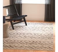 SAFAVIEH Tapis d'Appoint 91 x 152 cm - Adirondack Collection - Moderne Design, Gris Clair & Gris, Mélange Synthétique Entretien Facile, Idéal pour Salon, Chambre, Bureau