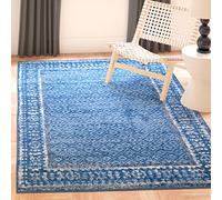 SAFAVIEH Tapis d'Appoint 91 x 152 cm - Adirondack Collection - Transitionnel Design, Bleu Clair & Bleu Foncé, Mélange Synthétique Entretien Facile, Idéal pour Salon, Chambre, Bureau