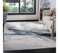 Safavieh Tapis de Sol Rectangulaire Contemporain pour Salon, Salle à Manger, Chambre à Coucher - Collection Galaxy à Poils Courts, Bleu et Gris, 79 x 152 cm