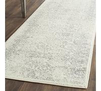 SAFAVIEH Tapis de Sol Vieilli pour Salon, Salle à Manger, Chambre à Coucher - Adirondack Collection, Tapis à Poil Court, Ivoire et Argent, 76 X 180 cm