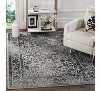 SAFAVIEH Tapis de Sol Vieilli pour Salon, Salle à manger, Chambre à coucher - Adirondack Collection, Tapis à poil court, Gris et Noir, 122 X 183 cm