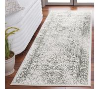 SAFAVIEH Tapis de Sol Vieilli pour Salon, Salle à Manger, Chambre à Coucher - Adirondack Collection, Tapis à Poil Court, Ivoire et Vert, 76 X 244 cm