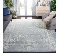 Safavieh Tapis de Sol Vieilli pour Salon, Salle à Manger, Chambre à Coucher - Adirondack Collection, Tapis à Poil Court, Ardoise et Ivoire, 240 x 300 cm