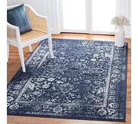 SAFAVIEH Tapis de Sol Vieilli pour Salon, Salle à Manger, Chambre à Coucher - Adirondack Collection, Tapis à Poil Court, Marine et Ivoire, 122 X 183 cm