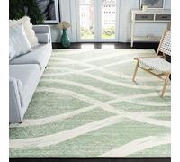 SAFAVIEH Tapis de Sol Vieilli pour Salon, Salle à Manger, Chambre à Coucher - Adirondack Collection, Tapis à Poil Court, Sauge et crème, 235 x 235 cm
