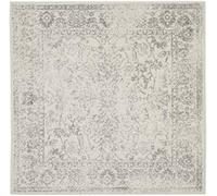 Safavieh Tapis de Sol Vieilli pour Salon, Salle à Manger, Chambre à Coucher - Adirondack Collection, Tapis à Poil Court, Ivoire et Argent, 120 x 120 cm