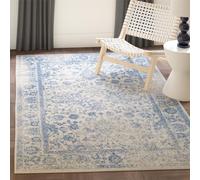 SAFAVIEH Tapis de Sol Vieilli pour Salon, Salle à Manger, Chambre à Coucher - Adirondack Collection, Tapis à Poil Court, Ivoire et Bleu Clair, 155 X 229 cm