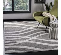 SAFAVIEH Tapis de Sol Vieilli pour Salon, Salle à manger, Chambre à coucher - Adirondack Collection, Tapis à poil court, Fusain et Ivoire, 155 X 229 cm