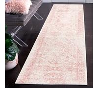 SAFAVIEH Tapis de Sol Vieilli pour Salon, Salle à Manger, Chambre à Coucher - Adirondack Collection, Tapis à Poil Court, Ivoire et Rose, 80 X 180 cm