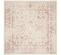 Safavieh Tapis de Sol Vieilli pour Salon, Salle à Manger, Chambre à Coucher - Adirondack Collection, Tapis à Poil Court, Ivoire et Rose, 120 x 120 cm