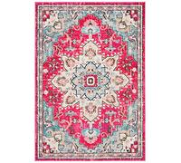 SAFAVIEH Tapis de Sol Vieilli pour Salon, Salle à Manger, Chambre à Coucher - Madison Collection, Tapis à Poil Court, Fuchsia et Bleu, 91 X 152 cm