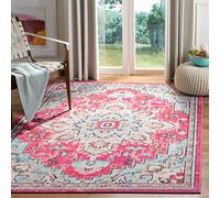 SAFAVIEH Tapis de Sol Vieilli pour Salon, Salle à Manger, Chambre à Coucher - Madison Collection, Tapis à Poil Court, Fuchsia et Bleu, 122 X 183 cm