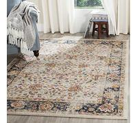 SAFAVIEH Tapis de Sol Vieilli pour Salon, Salle à manger, Chambre à coucher - Madison Collection, Tapis à poil court, Crème et Marine, 122 X 183 cm