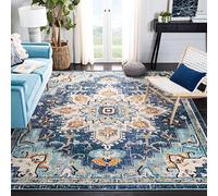 Safavieh Tapis de Sol Vieilli pour Salon, Salle à Manger, Chambre à Coucher - Madison Collection, Tapis à Poil Court, Bleu et Bleu Clair, 244 x 305 cm