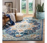 SAFAVIEH Tapis de Sol Vieilli pour Salon, Salle à Manger, Chambre à Coucher - Madison Collection, Tapis à Poil Court, Bleu et Bleu Clair, 122 X 183 cm