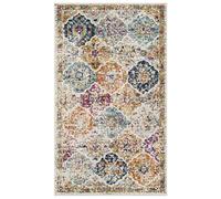 SAFAVIEH Tapis de Sol Vieilli pour Salon, Salle à manger, Chambre à coucher - Madison Collection, Tapis à poil court, Crème et Multi, 91 X 152 cm