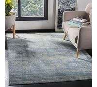 SAFAVIEH Tapis de Sol Vieilli pour Salon, Salle à manger, Chambre à coucher - Mystique Collection, Tapis à poil court, Bleu et Multi, 122 X 183 cm