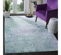 SAFAVIEH Tapis de Sol Vieilli pour Salon, Salle à manger, Chambre à coucher - Mystique Collection, Tapis à poil court, Bleu et Multi, 122 X 183 cm
