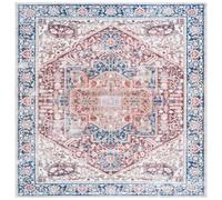 Safavieh Tapis de Sol Vieilli Rug Idéal pour Les Zones à Fort Passage - Lavable en Machine et Antidérapant - Arizona Collection, Tapis à Poil Court, in Rouge et Marine, 240 X 300 cm