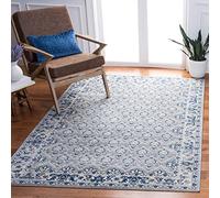 Safavieh Tapis de Transition pour Salon, Salle à Manger, Chambre à Coucher, Collection Brentwood, à Poils Courts, Gris et Bleu, 160 x 229 cm