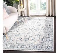 Safavieh Tapis de Transition pour Salon, Salle à Manger, Chambre à Coucher - Collection Brentwood - Poils Courts - Gris Clair et Bleu - 122 x 183 cm