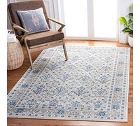 Safavieh Tapis de Transition pour Salon, Salle à Manger, Chambre à Coucher - Collection Brentwood - Poils Courts - Ivoire et Bleu - 91 x 152 cm