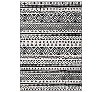 SAFAVIEH Tapis d'inspiration Tribal pour Salon, Salle à Manger, Chambre à Coucher - Collection Mercer - Poils Courts - Ivoire et Anthracite - 61 x 91 cm
