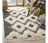 Safavieh Tapis d'intérieur Contemporain touffeté à la Main - Collection Abstraite ABT141 - Gris/Noir - 122 x 183 cm - pour Salon, Chambre à Coucher ou Tout Espace intérieur