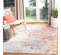 Safavieh Tapis d'intérieur Moderne et Chic - Collection Madison MAD454 - Bleu Clair/Orange - 91 x 152 cm