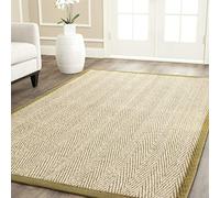 Safavieh Tapis d'intérieur rectangulaire tissé en Fibre Naturelle, Collection NF115, Couleur Naturelle/Olive, 183 x 274 cm pour Salon, Chambre à Coucher ou Tout Espace intérieur