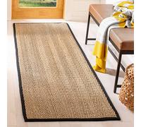 Safavieh Tapis d'intérieur tissé en Fibre Naturelle, Collection NF115, Couleur Naturelle/Noir, 76 x 244 cm pour Salon, Chambre à Coucher ou Tout Espace intérieur
