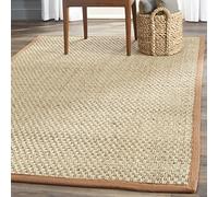 Safavieh Tapis en Fibre Naturelle pour Salon, Salle à Manger, Chambre à Coucher - Collection Fibre Naturelle, Poils Courts, Naturel et Marron, 122 x 183 cm